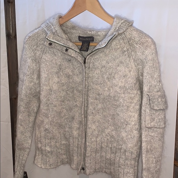Banana Republic Full Zip Hoodie in Light Grey - Picture 4 of 7